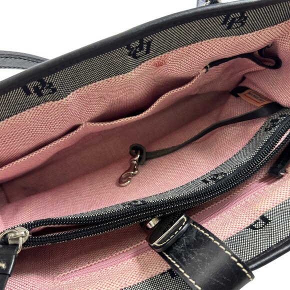 Dooney & Bourke Crossbody Bag Purse Signature Logo Monogram Black Gray Canvas - Picture 11 of 11